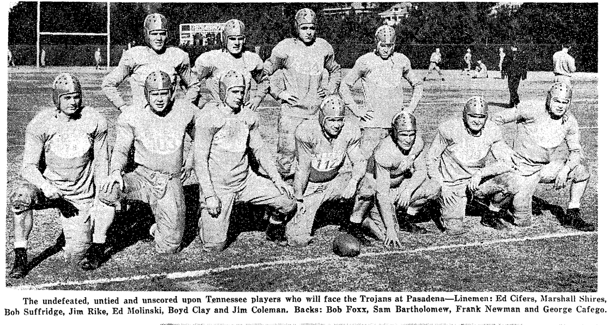 1939 Tennessee Volunteers that set unbroken shutout record